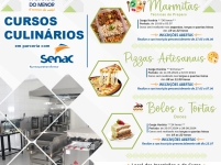 Inscrições abertas para o Curso de Culinária da Pastoral do Menor em parceria com o Senac